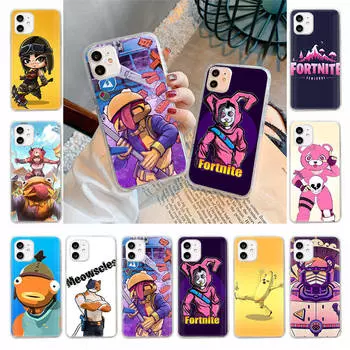 Чехол для Samsung A04 A14 A23 A34 A54 M23 M33 M52 M53 Realme 10 9 C30S C35 C55 VIVO Y02S Y21 Y51 X80 Pro Прозрачный чехол FI2 Fortnite Cartoon Infinix Zero 30 4G серый