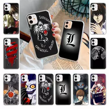 Чехол для Samsung A04 A14 A23 A34 A54 M23 M33 M52 M53 Realme 10 9 C30S C35 C55 VIVO Y02S Y21 Y51 X80 Pro Прозрачный чехол WI45 Тетрадь смерти Infinix Smart 6 PLUS серый