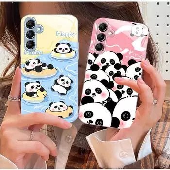 Чехол для Samsung A14 Liquid Glass: Милый дизайн панды для A20, A21S - тема национального достояния, защита от падений Samsung A23 4G