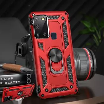 Чехол для Samsung A21S, роскошные чехлы для телефонов с броней и кольцом для Samsung Galaxy A21S, противоударный магнитный защитный чехол-бампер для Samsung A 21S A21 S 6,5 дюйма Samsung Galaxy A21S чёрный