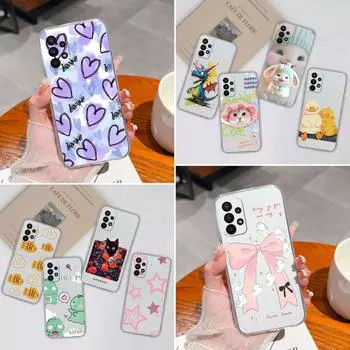 Чехол для Samsung A23 A24 A30 A31 A32 A33 A34 A40 A41 A50 A51 A52 A3 A5 Чехол с милым рисунком кролика из мультфильма Мягкая силиконовая защита камеры для Samsung Samsung A23