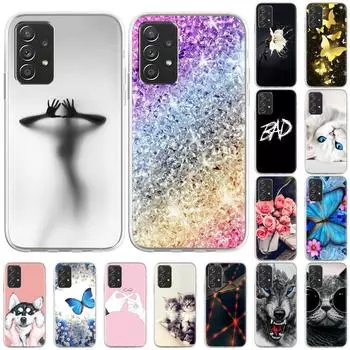 чехол для samsung a52 Galaxy A32 A51 5G 4G чехол с милым мультяшным рисунком Samsung A33 A53 A03S A 32 52 A52S 5G роскошный телефон Funda Capa A33
