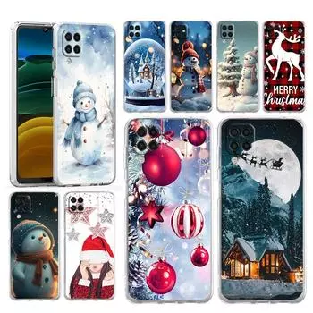 Чехол для Samsung A54 A52 A50 A70 A10 A30 A40 A20S A20E A02S A12 A14 A22 A24 A42 A34 A32 5G A04s Чехол с рождественской графикой Samsung A20S