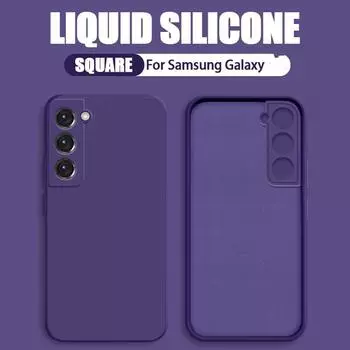 Для Samsung A56 A16 A36 A55 A15 A35 A54 5G чехол жидкий силиконовый чехол для телефона Samsung Galaxy S25 Ultra S24 FE S23 S22 A52 5G чехол Candy противоударный Galaxy S22 Plus синий