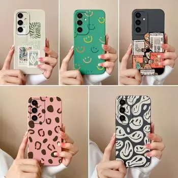 Чехол для Samsung A56 A16 A26 S25 Plus S25Ultra A05S F14 A05 A36 крутые модные этикетки жидкий силиконовый мягкий защитный экран телефона чехол для Samsung Capa Samsung S25 5G