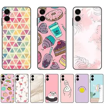 Чехол для Samsung Galaxy A06 черный роскошный 6.7 дюймов Чехлы для GalaxyA06 мягкий чехол из ТПУ противоударный SM-A065F белый