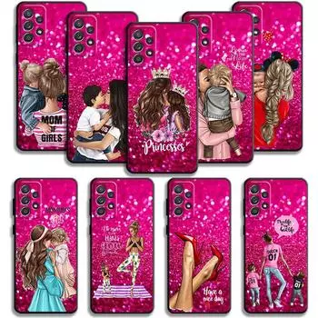 Чехол для Samsung Galaxy A12 A34 A54 A73 A53 A71 A51 A31 A33 A22 A21s A13 A32 A72 A52 A23 для женщин Super Mom Baby Princess Queen Samsung A73 5G