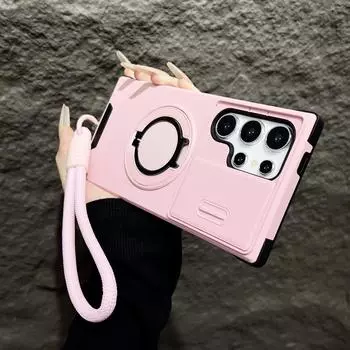 Чехол для Samsung Galaxy A16 A06 A17 A07 A55 A35 A15 A54 A14 A23 A13 A04S S24FE со шнурком, кольцом-подставкой, защитой камеры For Galaxy A16&Case & Strap