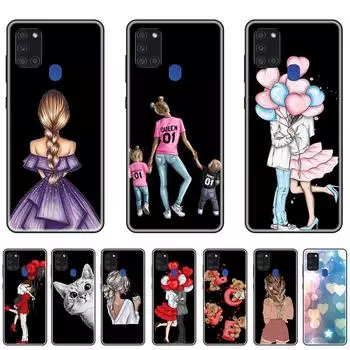 Чехол для Samsung Galaxy A21S черный роскошный мягкий чехол из ТПУ на GalaxyA21S полная защита бампер 6,5 дюйма A21S-Style 1