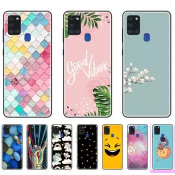 Чехол для Samsung Galaxy A21S Galaxy A 21 S черный милый мультяшный мягкий чехол из ТПУ полная защита бампер 6,5 дюймов A21S-Style 1