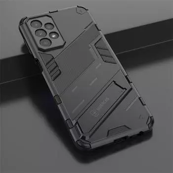 Чехол для Samsung Galaxy A23, прочный противоударный бронированный чехол для телефона Samsung A23 A 23 SM-A235F, задняя крышка с магнитной подставкой и держателем For Galaxy A23 4G чёрный