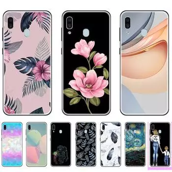 Чехол для Samsung Galaxy A30 GalaxyA30 черный милый мультяшный силиконовый 6,4-дюймовый гибкий задний чехол противоударный противоскользящий бампер ультратонкий A30-Style 1