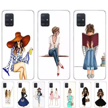 Чехол для Samsung Galaxy A31 A41 A51 A71 A01 A81 A91 A11 A30S A20S A21S A50S M11 M21 M31 M30S M40S Love Dress Shopping Girl Samsung A51