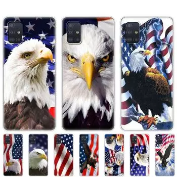 Чехол для Samsung Galaxy A31 A41 A51 A71 A01 A81 A91 A11 A30S A20S A21S A50S M11 M21 M31 M30S M40S Орлы Флаг Америки Samsung A51
