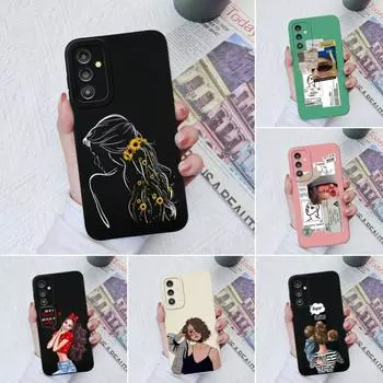 Чехол для Samsung Galaxy A31 A51 A14 A13 A04 A03 A02 M13 M23 M32 M54 Sweet Girls Lover Square Liquid Мягкий противоударный чехол для Samsung Para Fundas Samsung A02 / M02