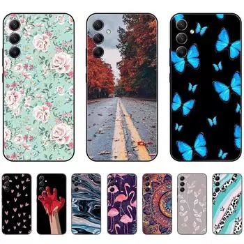 Чехол для Samsung Galaxy A34 5G Черный 6,6 дюйма Милый цветок кролика Роскошный мягкий силиконовый ТПУ гибкий противоударный Полная защита Galaxy A34 5G-Y42_style2