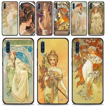 Чехол для Samsung Galaxy A50 A70 A10 A20e A30 A40 A20s A10s A10e A80 A90 A60 A30s, чехол в виде ракушки, художественный постер, Альфонс Муха, тонкий For Samsung A10e
