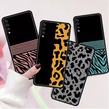 Чехол для Samsung Galaxy A50 A70 A30 A20s A20e A10 A40 A10s A10e M52 M51 M31 M30s M21 черный чехол для телефона с леопардовым узором Samsung A60