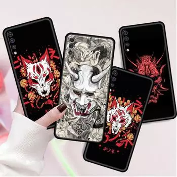 Чехол для Samsung Galaxy A50 A70 A30 A20s A20e A10 A40 A10s A10e M52 M51 M31 M30s M21 черный чехол для телефона самурай они маска Samsung A60