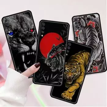 Чехол для Samsung Galaxy A50 A70 A30 A20s A20e A10 A40 A10s A10e M52 M51 M31 M30s M21, черный чехол для телефона Лев Волк Samsung A60