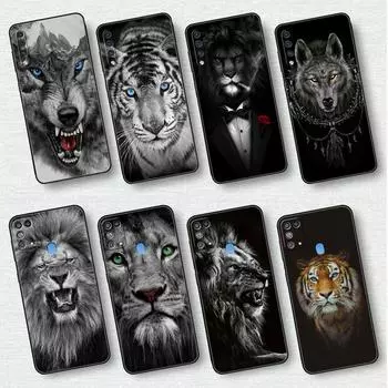 Чехол для Samsung Galaxy A50 A70 A30 A20s A20e A10 A40 A10s A10e M52 M51 M31 M30s M21 M13 5G черный чехол для телефона волк лев животное Samsung A70