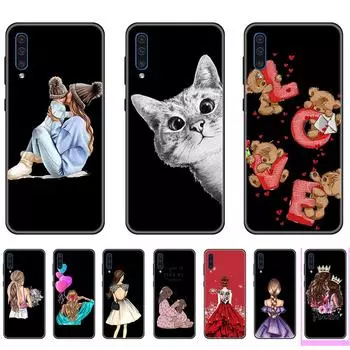 Чехол для Samsung Galaxy A50 черный 6.4 дюйма A 50 бампер Tpu ударопрочный полная защита ультра тонкий люкс A50-Style 1