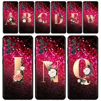 Чехол для Samsung Galaxy A51 A71 A01 A11 A21 A21s A31 A41 A72 A52 A42 A32 A22 A12 A02 A02s F42, чехол для телефона, красный, ретро, с буквами A-Z For Samsung A52 4G