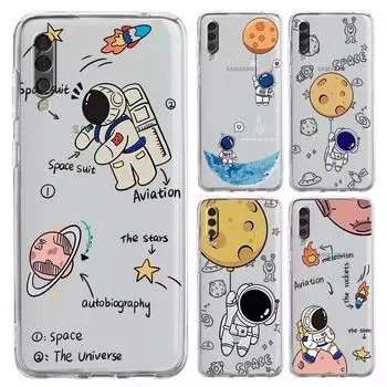 Чехол для Samsung Galaxy A51 A71 A30 A40 A01 A20e A20s A12 A22 A72 A50 A70 A52 A02 A02s A32 A21s Мультфильм Астронавт Луна Samsung A01
