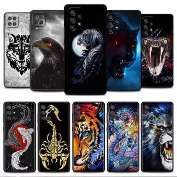Чехол для Samsung Galaxy A52 A12 A32 A51 A21s A71 A13 A53 A22 A31 A72 A03 A02s A41, черный чехол для телефона Лев, Тигр, Волк Samsung A52 4G(5G)