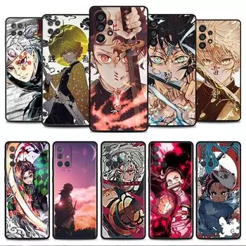 Чехол для Samsung Galaxy A52 A12 A32 A51 A21s A71 A13 A53 A22 A31 A72 A03 A02s A41 черный чехол для телефона Demon Slayer Samsung A52 4G(5G)