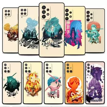 Чехол для Samsung Galaxy A52 A12 A32 A51 A21s A71 A13 A53 A22 A31 A72 A03 A02s A41, черный чехол для телефона Demon Slayer Anime Samsung A52 4G(5G)