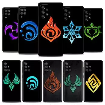 Чехол для Samsung Galaxy A52 A12 A32 A51 A21s A71 A13 A53 A22 A31 A72 A03 A02s A41 черный чехол для телефона Genshin Impact Samsung A52 4G(5G)
