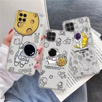 Чехол для Samsung Galaxy A52 A12 A51 A71 A32 A21s A22 A53 A23 A13 A03 A02 A41 A33 A11 A72 A73 Phone Cove милый мультяшный астронавт Samsung A53 5G