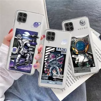 Чехол для Samsung Galaxy A52 A12 A51 A71 A32 A21s A22 A53 A23 A13 A03 A02 A41 A33 A11 A72 A73 Phone Cove Cute Astronaut Planet Samsung A53 5G