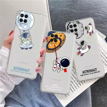 Чехол для Samsung Galaxy A52 A12 A51 A71 A32 A21s A22 A53 A23 A13 A03 A02 A41 A33 A11 A72 Phone Cove Cartoon Astronaut Planet Samsung A53 5G