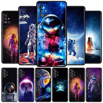 Чехол для Samsung Galaxy A52 A12 A51 A32 A71 A21s A22 A11 A02s A03 A23 A13 A53 A41 A31 A72, мягкий чехол для телефона, крутой одинокий космонавт Samsung A02s