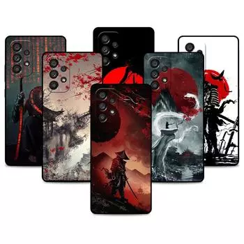 Чехол для Samsung Galaxy A52 A12 A51 A32 A21s A71 A53 A13 A32 A72 A31 A33 A22 A03 A41 Чехол для телефона Landscape Ink Japan Samurai Art Samsung A52 4G(5G)