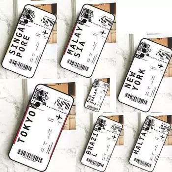 Чехол для Samsung Galaxy A52 A32 A12 A14 A34 A54 A51 A71 A53 A33 A13 A15 A25 A35 A55, чехол для авиабилета США Лондон Париж Токио Funda Samsung A42 5G