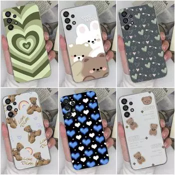 Чехол для Samsung Galaxy A52 A72 A12 A13 A14 A23 A32 A33 A10 A04E противоударный прозрачный мягкий силиконовый чехол с сердечком для телефона Samsung Coque, бампер Samsung A01
