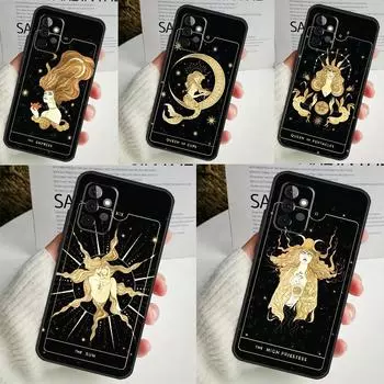 Чехол для Samsung Galaxy A54 A34 A14 A13 A33 A53 A12 A32 A52 A71 A51 A15 A25 A35 A55 с изображением ведьм и луны Таро Samsung A25