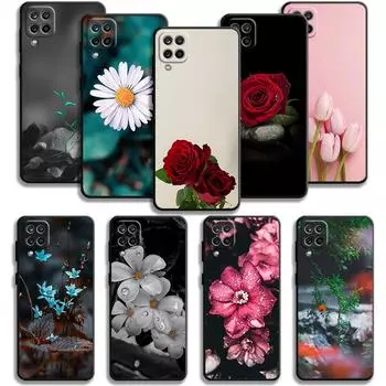 Чехол для Samsung Galaxy A70 A70s A50 A30s A04s A20s A20e A02 A02s A03 A42 M52 M31 M04, чехол с розой, тюльпаном, зелеными побегами, цветами Samsung M31
