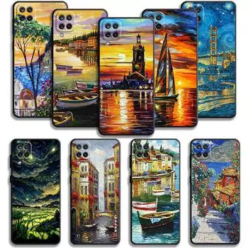 Чехол для Samsung Galaxy A70 A70s A50 A30s A04s A20s A20e A02 A02s A03 A42 M31 M13, чехол для телефона с изображением масляной живописи, искусства, воды, города, Венеции Samsung M31