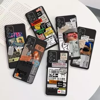 Чехол для Samsung Galaxy A71 A32 A53 A32 A51 A13 A21s A12 A50 A52 4G 5G A02s Celular Street Punk Design Black Original Fashion Samsung A02s