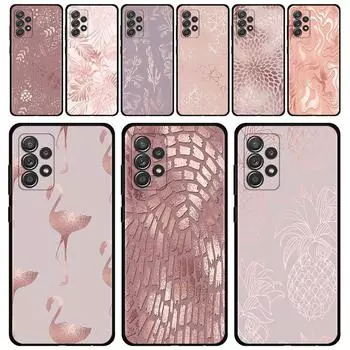 Чехол для Samsung Galaxy A71 A51 A41 A12 A21s A23 A52 A72 A22 A02s A03s A52s A53 A73 A32 A33 A13 Beauty Pink Gold Star Pattern For Samsung A03s
