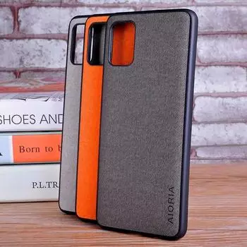 Чехол для Samsung Galaxy Note 10 Lite Plus, чехол, роскошный текстильный кожаный чехол, мягкий чехол из ТПУ для samsung note 10 lite, чехол-капа Note 10 чёрный