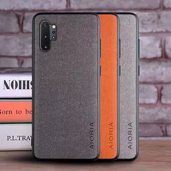 Чехол для Samsung Galaxy Note 10 Plus Lite, чехол, роскошный текстильный кожаный мягкий чехол для Samsung Galaxy Note 10 Plus, чехол-капа Note 10 чёрный