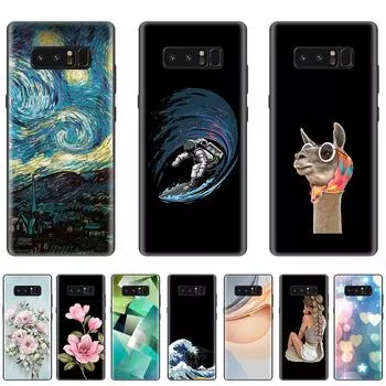 Чехол для Samsung Galaxy Note 8 черный 6.3 дюйма GalaxyNote8 силиконовый TPU милый полная защита гибкий ультратонкий бампер Note8-Style 1