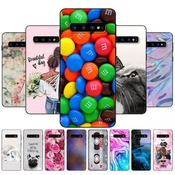 Чехол для Samsung Galaxy S10, чехол для телефона Samsung S10 Plus S10e S10 + S10Plus S10 E G975F SM-G973F, силиконовый чехол, черный чехол из ТПУ Samsung S10 (4G)