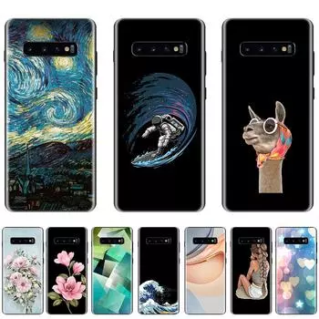 Чехол для Samsung Galaxy S10 Plus, черный, милый мультяшный, 6,4 дюйма, чехол для GalaxyS10 Plus, Tpu, ультратонкий, полная защита, ударопрочный S10 Plus-Style 1