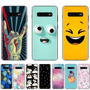 Чехол для Samsung Galaxy S10 Plus, черный, милый, мягкий, из ТПУ, 6,4 дюйма, GalaxyS10Plus, силиконовый, ультратонкий, полная защита, бампер, ударопрочный S10 Plus-Style 1